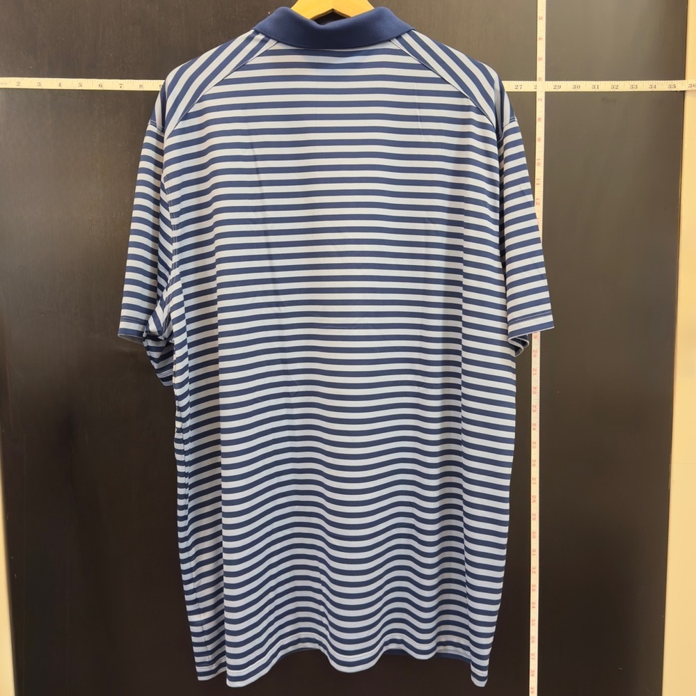 Nike Men's Navy and White Striped Polo Shirt - Picture 6 of 6